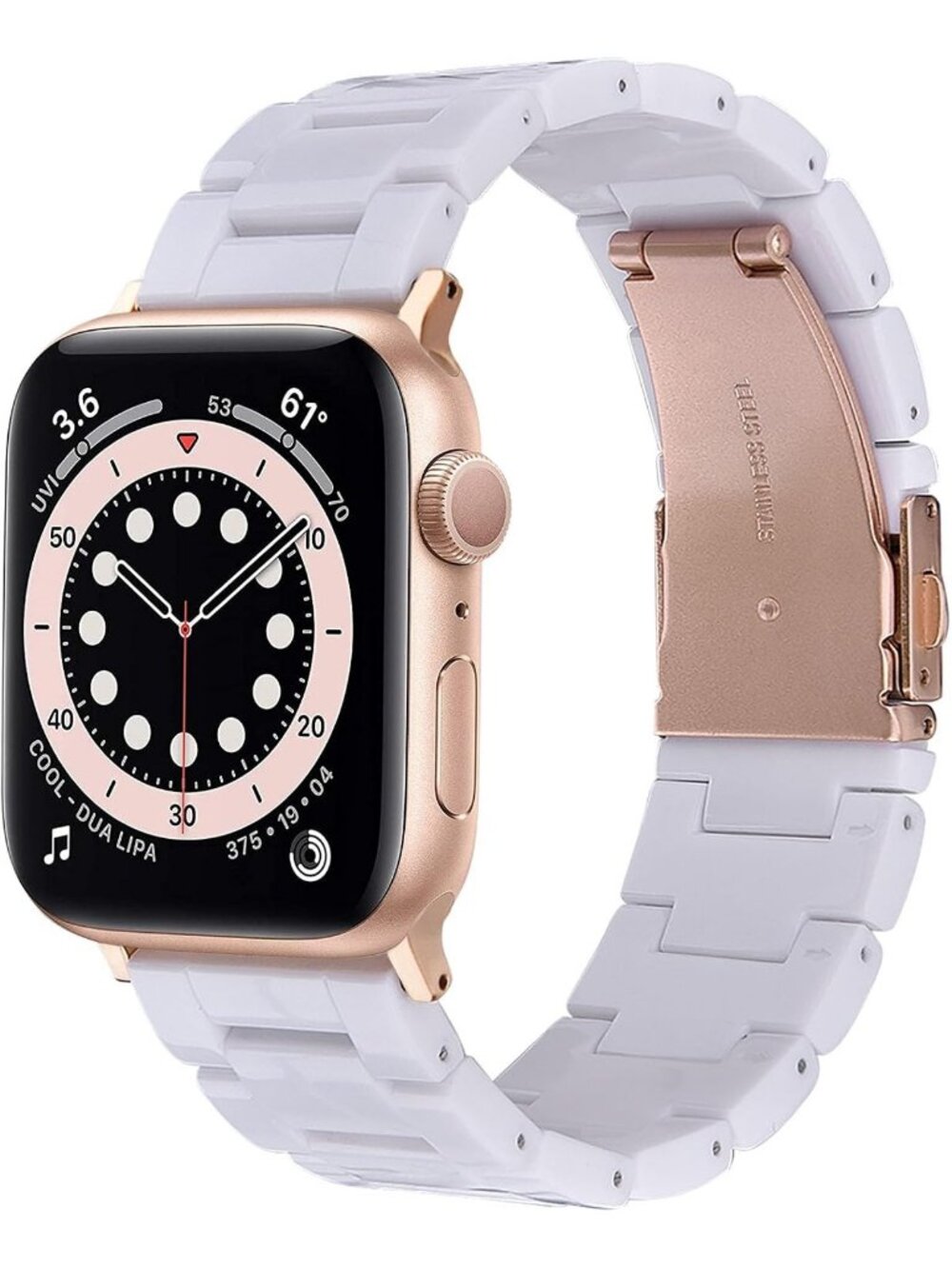 Women's White Fashion Featherlight Resin Apple Band Lightweight Wrist Watches